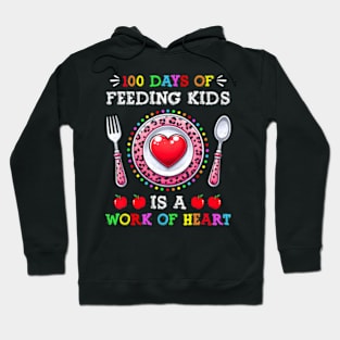 100 Days Of School Feeding Lunch  100th Day Of School Hoodie